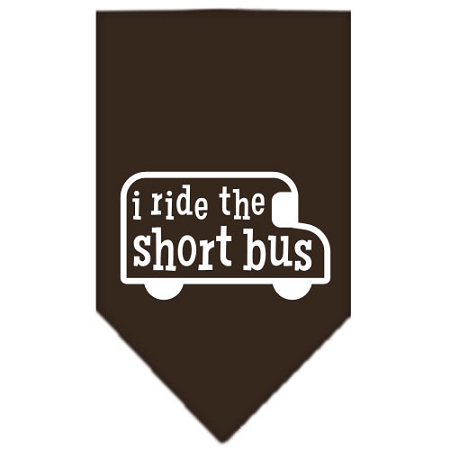 I ride the short bus Screen Print Bandana Cocoa Large